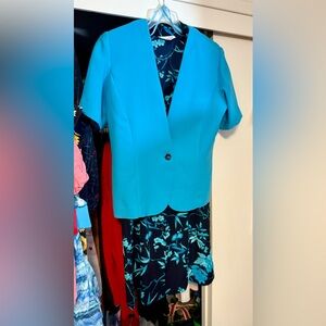 Vibrant Blue Short Sleeve Blazer and Dress
